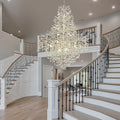Silver Tree Branch Crystal High Ceilings Chandeliers - Fast Delivery-1-Luxehomezone
