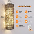 Smoke Grey Crystal Beaded Wall Sconce Light - Fast Delivery-1-Luxehomezone
