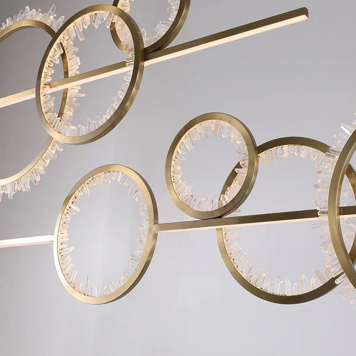 Rose Rock Crystal Gear Chandelier Contemporary Chandelier Hallway