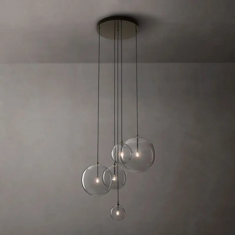 Glass Globe Modern Cluster Chandelier 24"