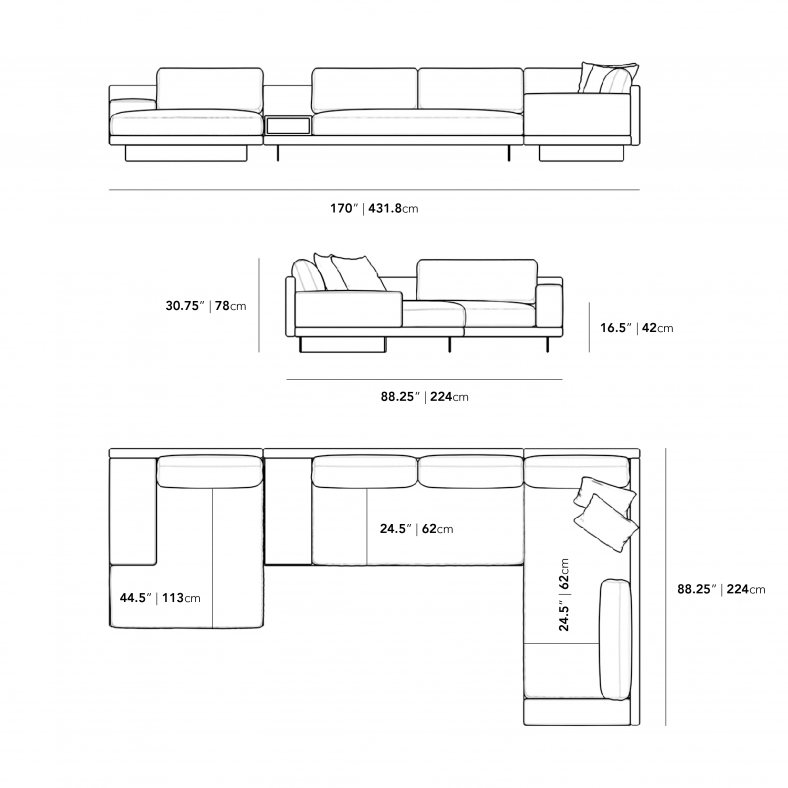 Italian Leather Sofa(Right hand facing )