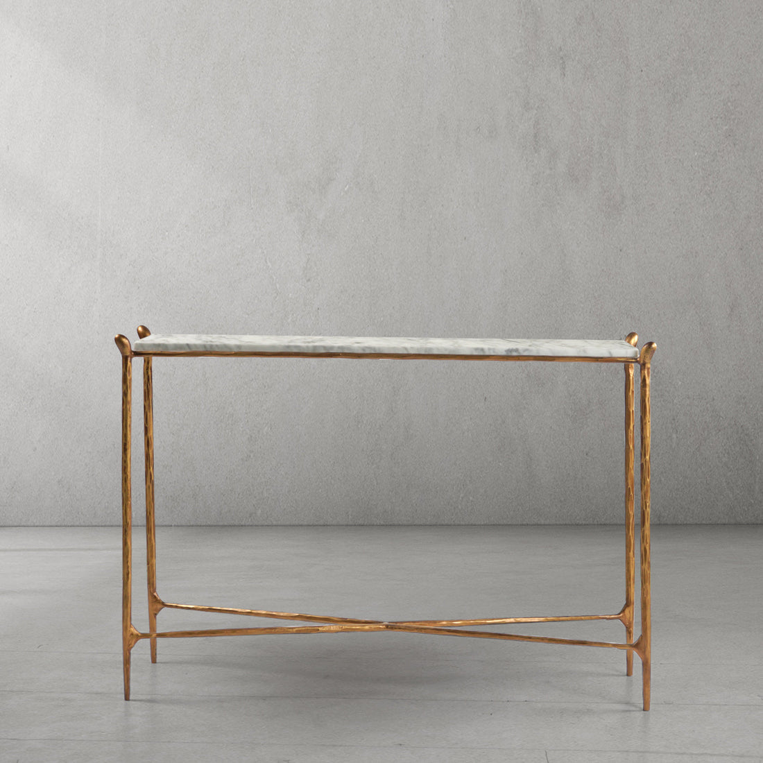 Thaddeus Rectangle Horn Marble Console Table