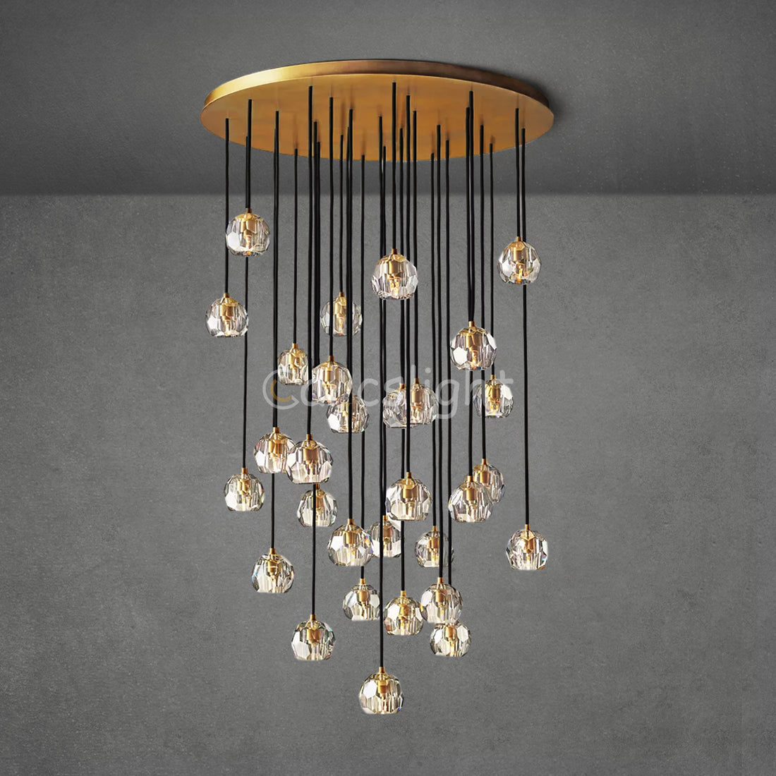 Boule De Crystal Round Cluster Chandelier 60"