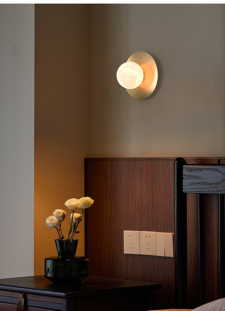 Round Alabaster Orb Sconce