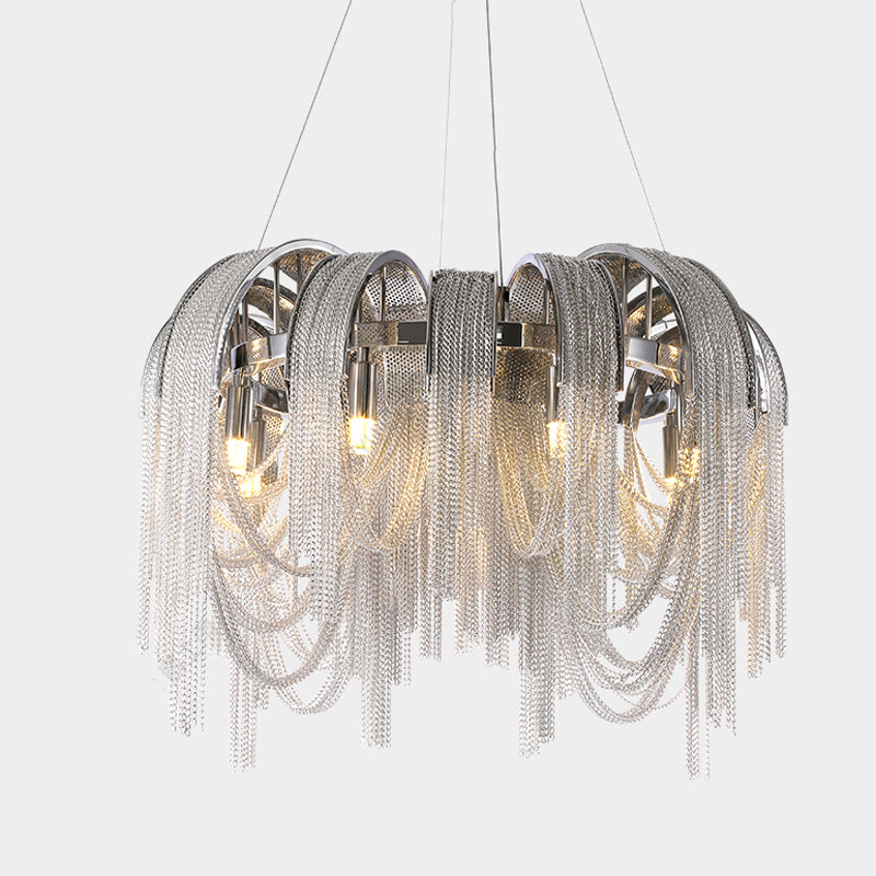 Sophian Aluminum Chain Tassel Round Chandelier