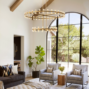 Arcachon Crystal 2-Tier Round Chandelier 60"brass