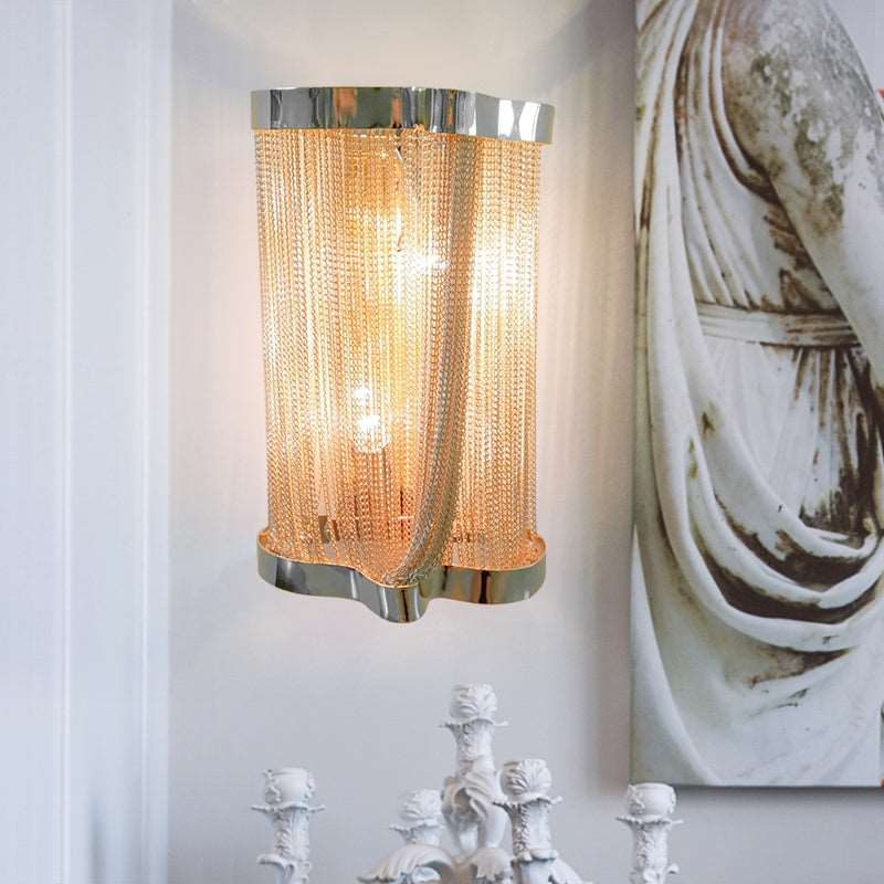 Ashlee Aluminum Chain Tassel Wall Sconce