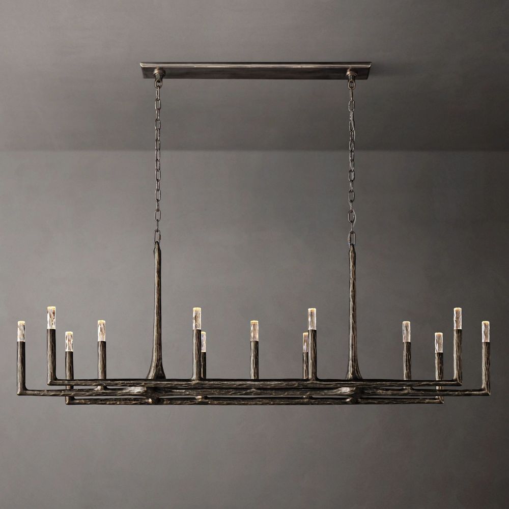 Thaddeus Forged Linear Chandelier 54" 72" 96" & Pendant