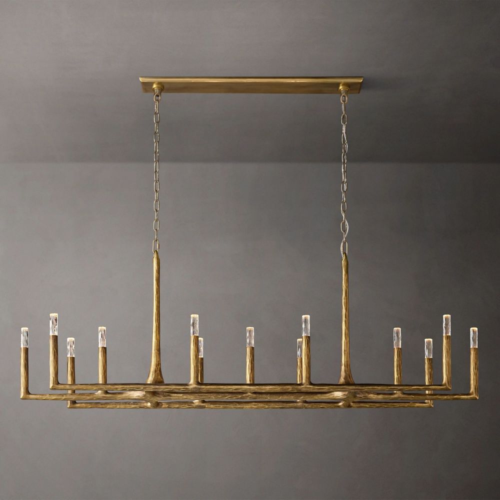 Thaddeus Forged Linear Chandelier 54" 72" 96" & Pendant