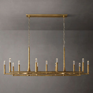 Thaddeus Forged Linear Chandelier 54" 72" 96" & Pendant