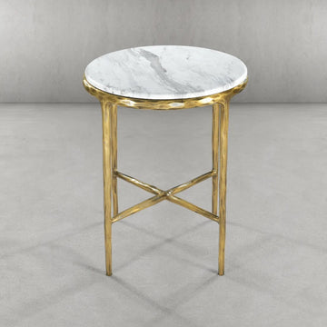 Thaddeus Marble Round Side Table 18"D