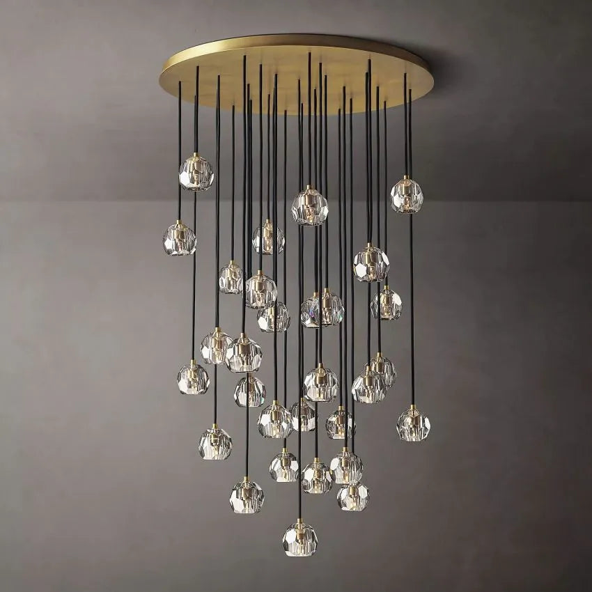 Boule De Crystal Round Cluster Chandelier 40"