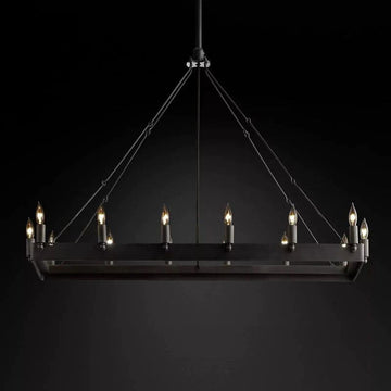 Cereak Vintage Candelabra Rectangular Chandelier