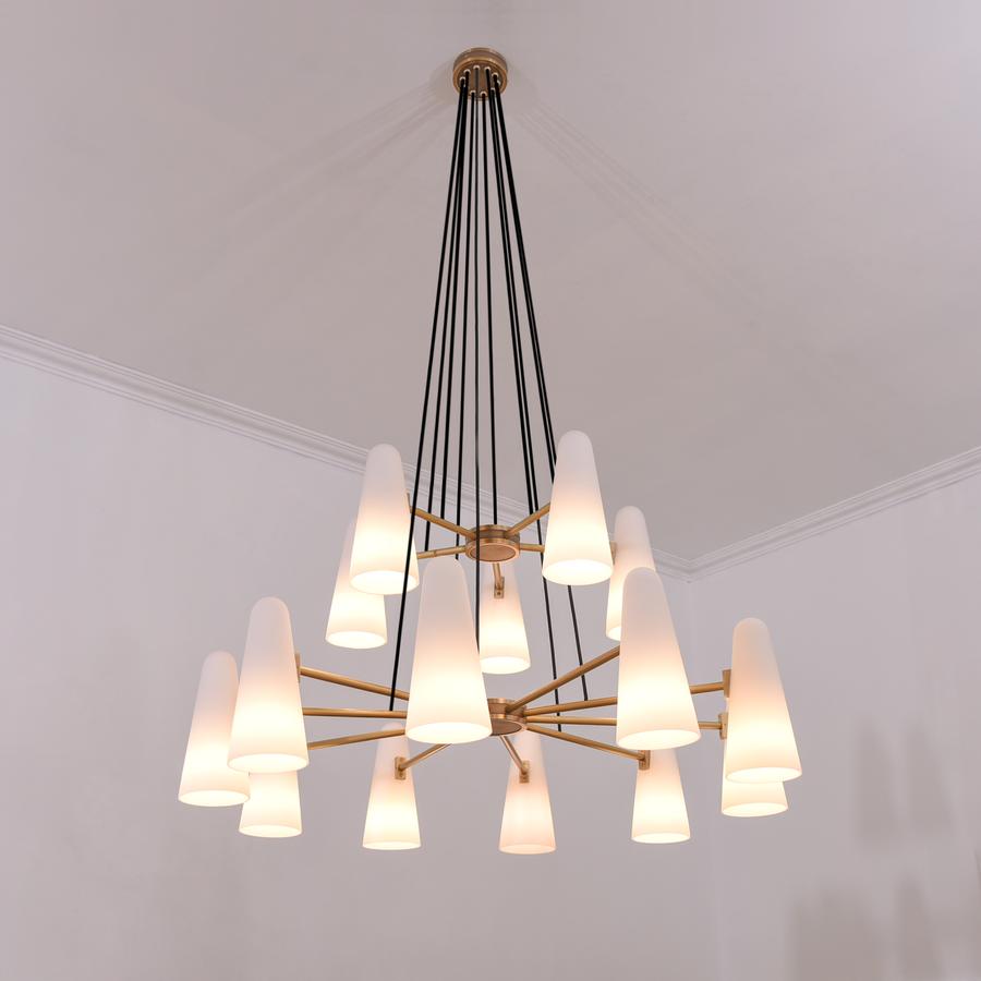 2-Tier White Porcelain Round Chandelier