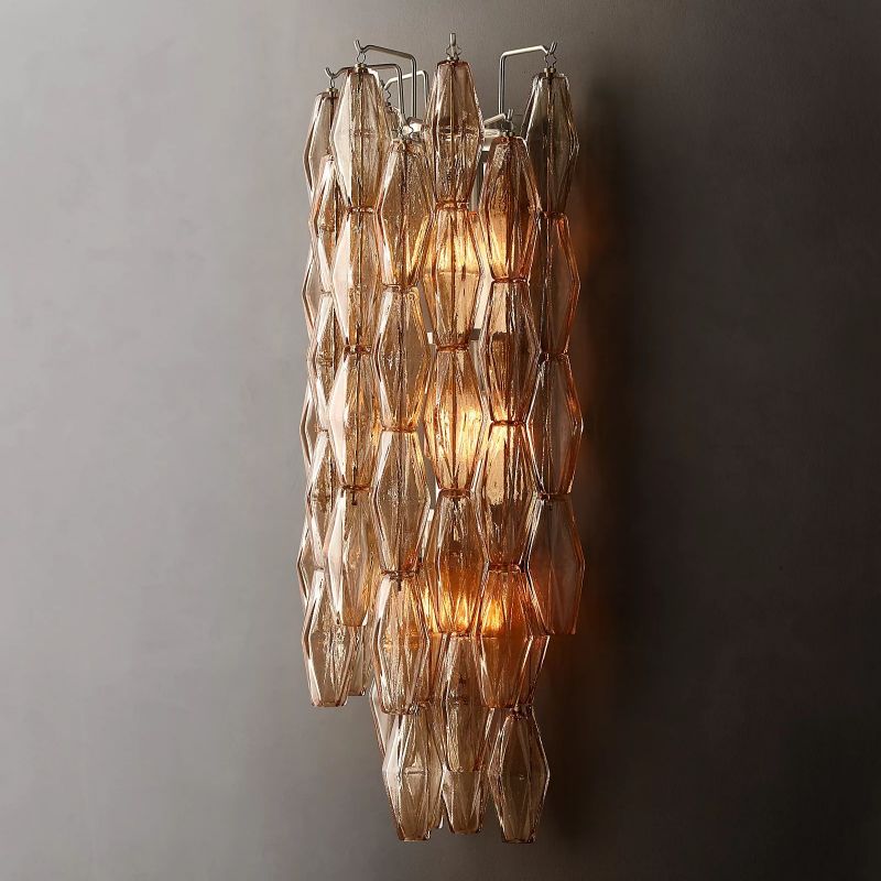 Chara Glass Tiered Grand Wall Sconce