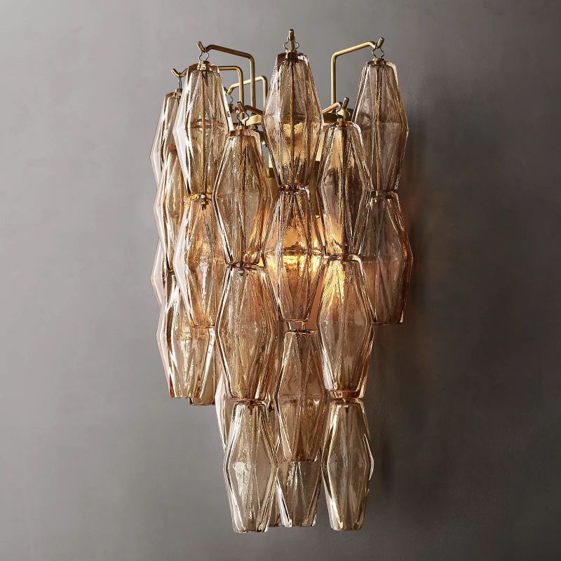 Chara Glass Tiered  Short Wall Sconce