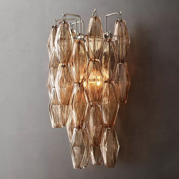 Chara Glass Tiered  Short Wall Sconce