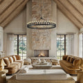 Vintage Filament Round Chandelier 64'' - Fast Delivery-1-Luxehomezone
