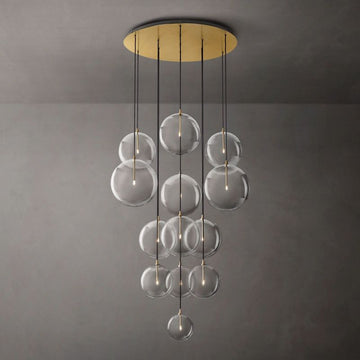 Glass Globe Mobile Cluster Chandelier 44"