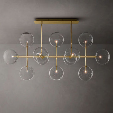 Glass Globe Mobile Linear Chandelier 58"