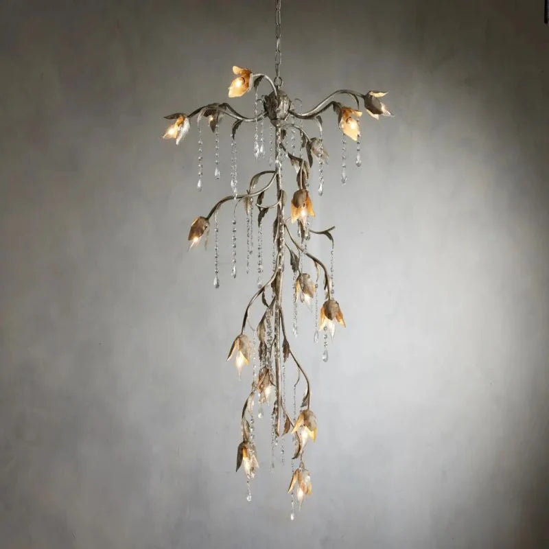 Gothic Viticcio Cascade Chandelier 34"H -Silver