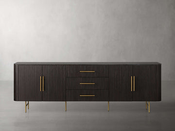 Finnley Sideboard with Drawers/100"/EBONY/BLUESTONE