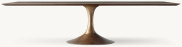 AERO WOOD RECTANGULAR DINING TABLE 96"L /Caramel Walnut/ Brass