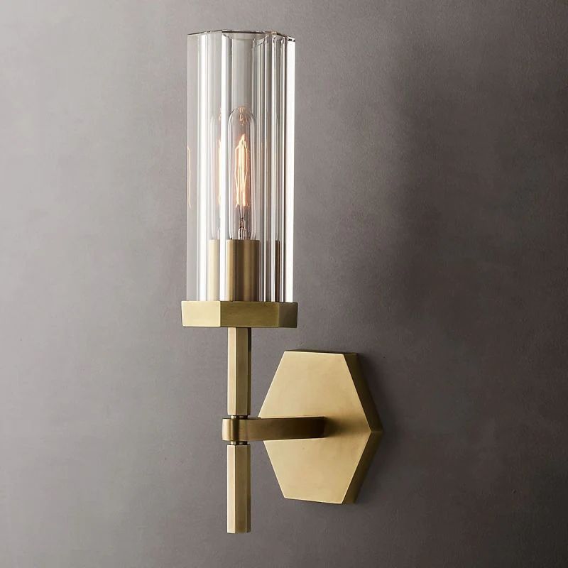 Lambet Hexagonal Short Bathroom Wall Sconce