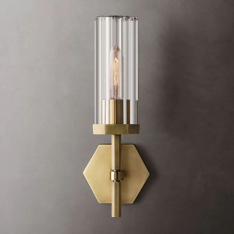 Lambet Hexagonal Short Bathroom Wall Sconce