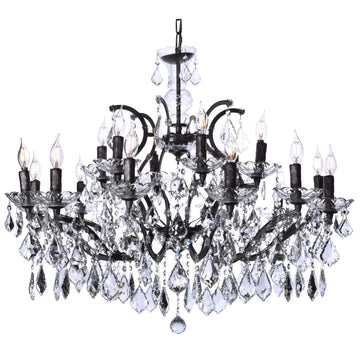 27 Light 51" Extra Wide Maria Theresa Crystal Chandelier