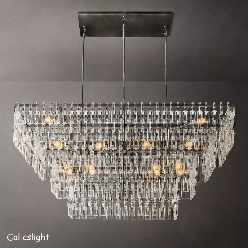 Magina Tier K9 Crystal  Rectangle Chandelier 63" 72"