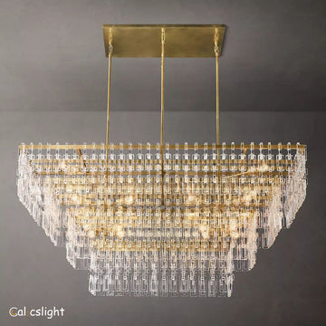 Magina Tier K9 Crystal  Rectangle Chandelier 63" 72"