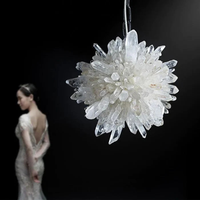 Rose Rock Crystal Creative Pendant Island Chandelier