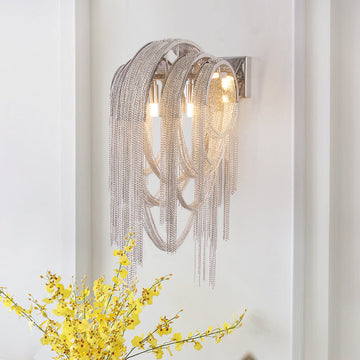 Sophian Aluminum Chain Tassel Wall Sconce