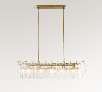 Avalon Cast Glass Linear Chandelier 48"