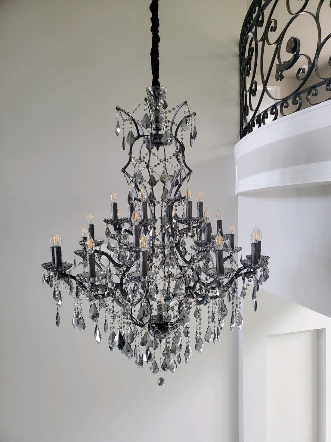 25 Light Maria Theresa Smoke Crystal Chandelier