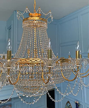 Machine Large Chrome Gold Crystal Chandelier Light Fixtures