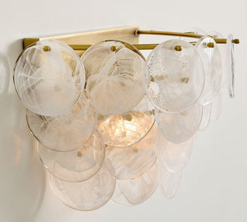 Riviera Glass Disc Sconce 13"