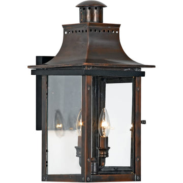 Roseto Iron 2 Light 21" Tall Outdoor Wall Sconce with Clear Glass