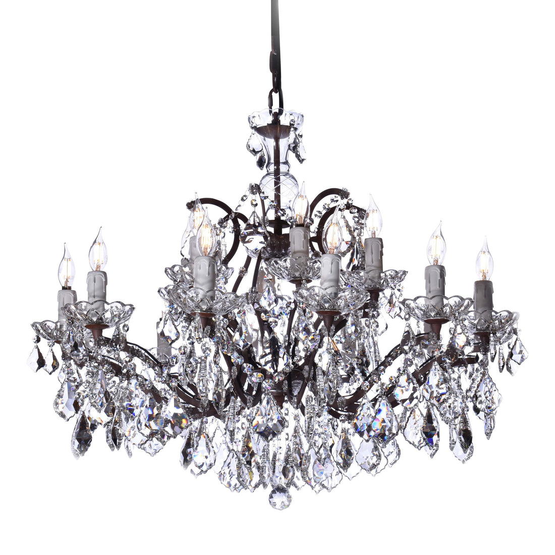 27 Light 51" Extra Wide Maria Theresa Crystal Chandelier